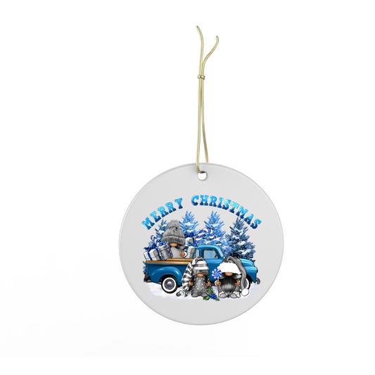 Blue Christmas Gnome Ornament